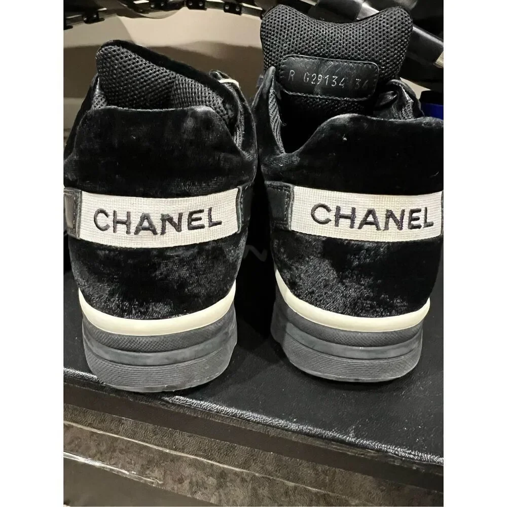 Chanel black sneakers size 36